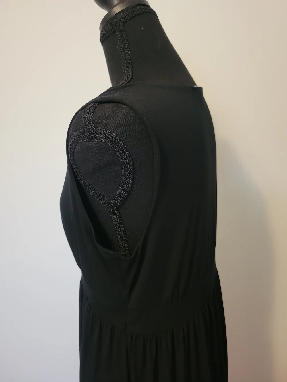 Madison Colorblock Chevron Maxi Dress Black Pink Purple Size M - Picture 6 of 11